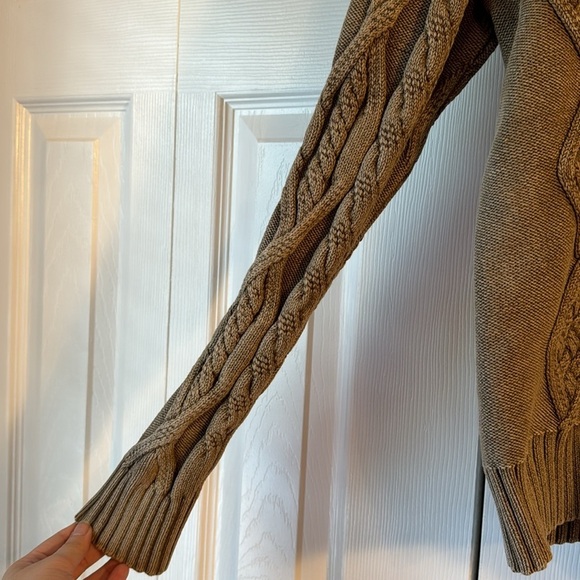 SER.O.YA Liam Cable Knit Sweater in Tan Acid Wash sz S - Picture 6 of 15